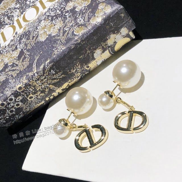 Dior飾品 迪奧經典熱銷最新CD珍珠耳環 2020新款古銅色耳釘  zgd1392